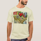 Arlington Texas Cartoon Map T-Shirt (Vorderseite)