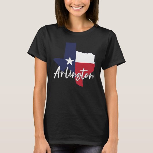 Arlington, Texas Flag Karte Frauen schwarz T-Shirt (Vorderseite)