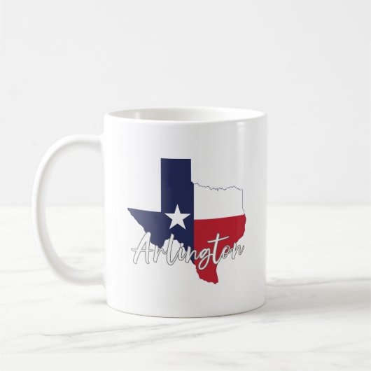 Arlington, Texas Flag Map Kaffeetasse (Links)