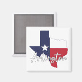 Arlington, Texas Flag Map Magnet (Vorderseite/Rückseite)