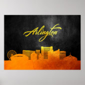 Arlington Texas Gold Skyline Poster (Vorne)