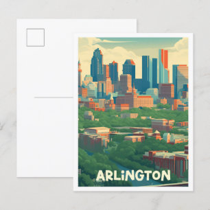 Arlington Texas Kunst Vintage Reiseillustration Postkarte