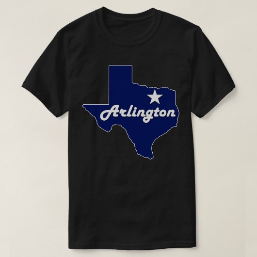 Arlington Texas Navy Blue Lone Staat Map TShirt (Design vorne)