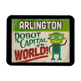 Arlington Texas Roboter - Lustig Vintage Magnet