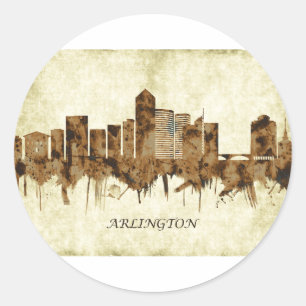 Arlington Texas Stadtansicht Runder Aufkleber