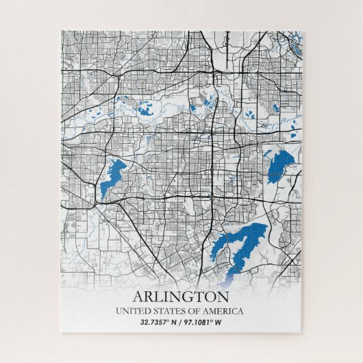 Arlington Texas USA City Travel City Map Puzzle (Vertikal)