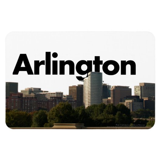 Arlington TX Skyline w/Arlington im Sky Magnet (Horizontal)
