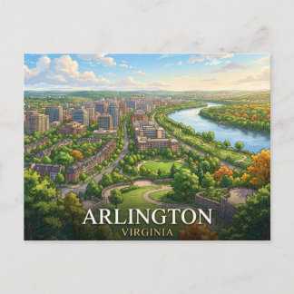 Arlington Virginia Reise | Malerische Stadtansicht Postkarte