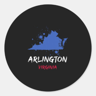 Arlington Virginia Va Farbklecks Urlaubs-Souvenir Runder Aufkleber