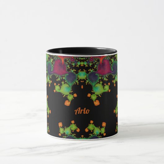 ARLO ~ Black Green Orange Pink Tasse (Zentrum)