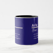 Arlo Boy Personalized Name Definition Zweifarbige Tasse (Mittel)
