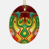 ARLO ~ CHRISTMAS Bright Yellow Red Green 2024 Keramik Ornament (Rechts)