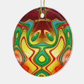 ARLO ~ CHRISTMAS Bright Yellow Red Green 2024 Keramik Ornament (Links)