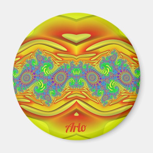 ARLO ~ Gelb, orange und blau ~ Atemberaubende Gest Magnet (Vorne)