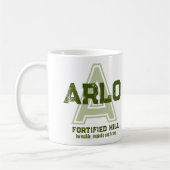 Arlo Name bedeutet monogramm grüne Tasse (Links)