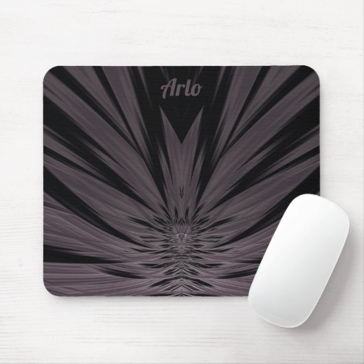 ARLO ~ Schwarzes und Graues Fraktal Muster ~ Mousepad (Mit Mouse)