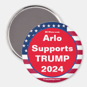 Arlo unterstützt den Patriotischen Magneten TRUMP  Magnet (Vorderseite/Rückseite)