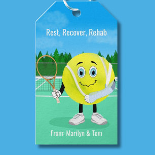 Arm-Operation Werde Gesund Karte Cute Tennisball i Geschenkanhänger