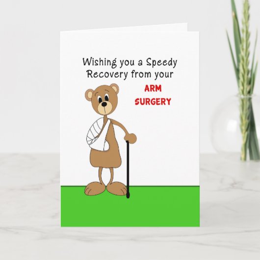 Arm-Operations-Gruß Karte-Bär in der Form mit Karte (Vorderseite)