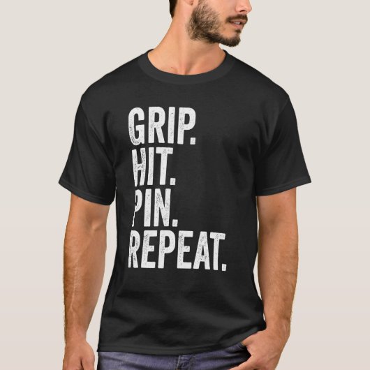 Arm Wrestler Grip Hit Button Wiederholen Arm Wrest T-Shirt (Vorderseite)