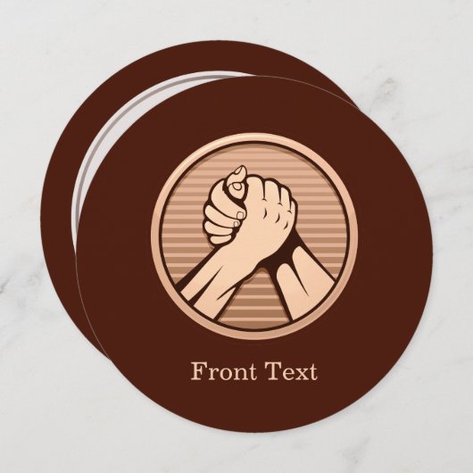 Arm Wrestling Bronze Einladung (Vorne/Hinten)