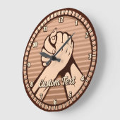 Arm wrestling Bronze Große Wanduhr (Winkel)