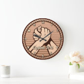 Arm wrestling Bronze Große Wanduhr (Zuhause)