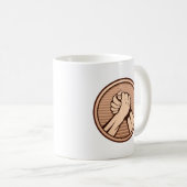 Arm Wrestling Bronze Kaffeetasse (VorderseiteRechts)