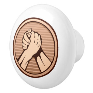 Arm Wrestling Bronze Keramikknauf