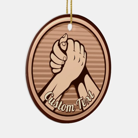 Arm Wrestling Bronze Keramikornament (Rechts)