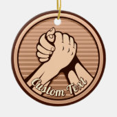 Arm Wrestling Bronze Keramikornament (Vorne)