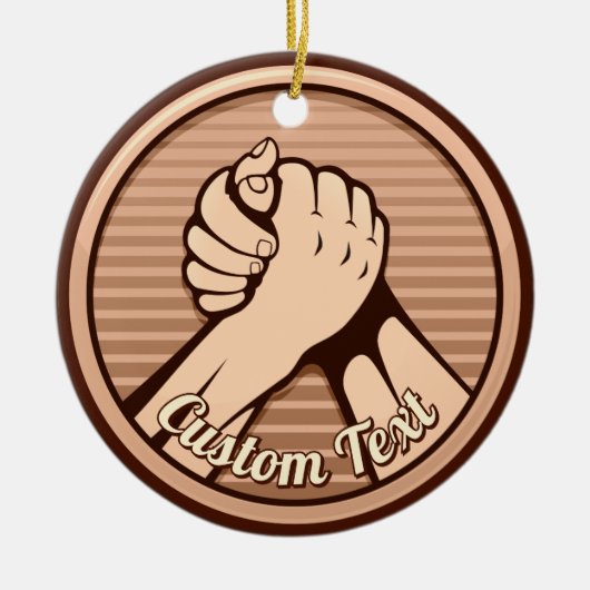 Arm Wrestling Bronze Keramikornament (Vorne)