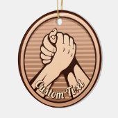 Arm Wrestling Bronze Keramikornament (Links)