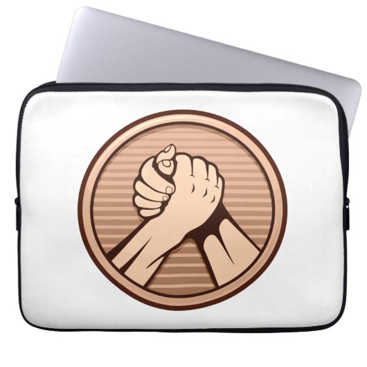 Arm Wrestling Bronze Laptopschutzhülle (Vorderseite)