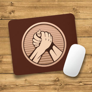 Arm Wrestling Bronze Mousepad