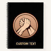 Arm Wrestling Bronze Notizblock (Vorderseite)