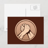 Arm Wrestling Bronze Postkarte (Vorne/Hinten)