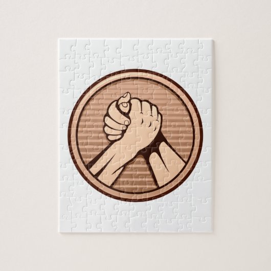 Arm Wrestling Bronze Puzzle (Vertikal)