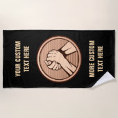 Arm Wrestling Bronze Strandtuch (Vorderseite)