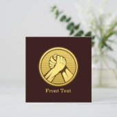 Arm Wrestling Gold Einladung (Stehend Vorderseite)
