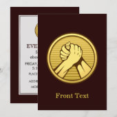 Arm Wrestling Gold Einladung (Vorne/Hinten)