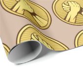 Arm Wrestling Gold Geschenkpapier (Rolleneckpunkt)