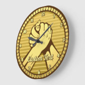 Arm-Wrestling Gold Große Wanduhr (Winkel)