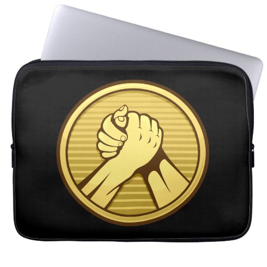 Arm Wrestling Gold Laptopschutzhülle (Vorderseite)
