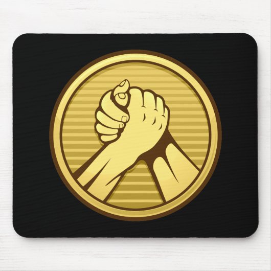 Arm Wrestling Gold Mousepad (Vorne)
