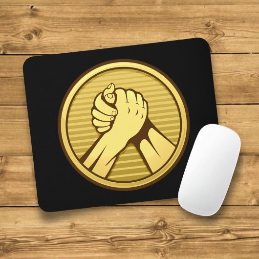 Arm Wrestling Gold Mousepad