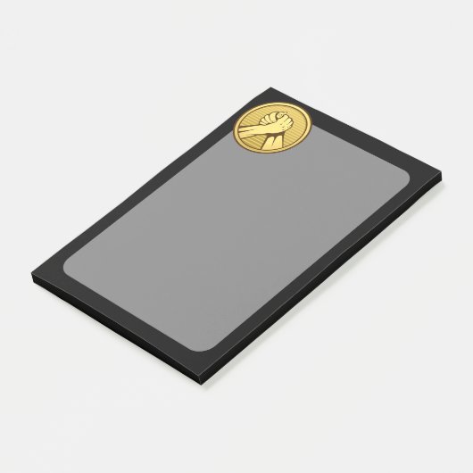 Arm Wrestling Gold Post-it Klebezettel (angewinkelt)