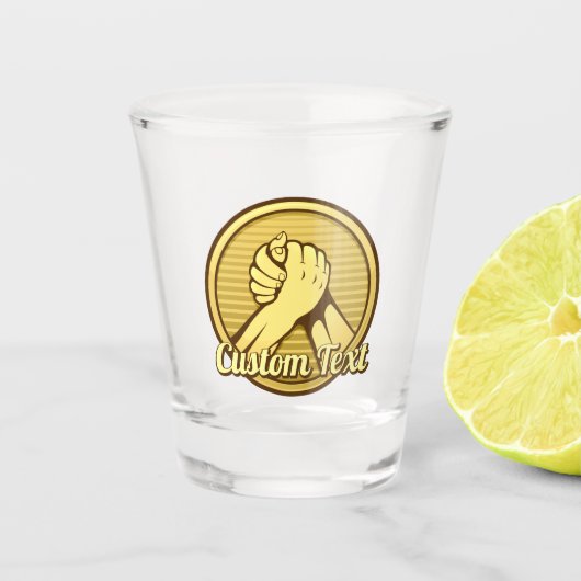 Arm Wrestling Gold Schnapsglas (Vorderseite)