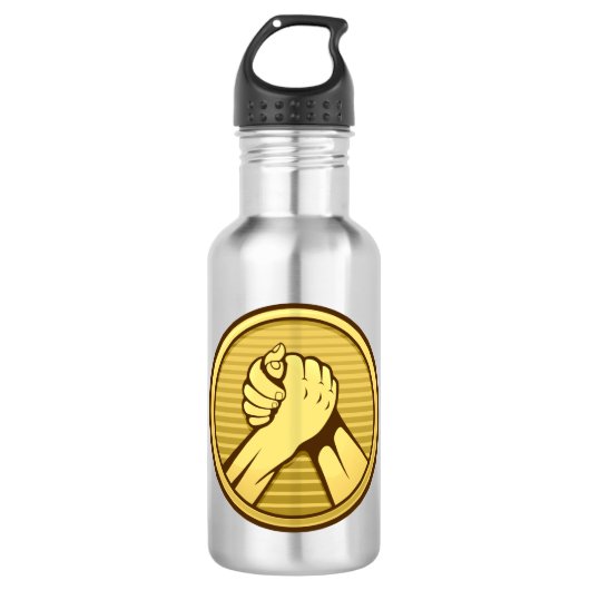 Arm Wrestling Gold Trinkflasche (Vorderseite)