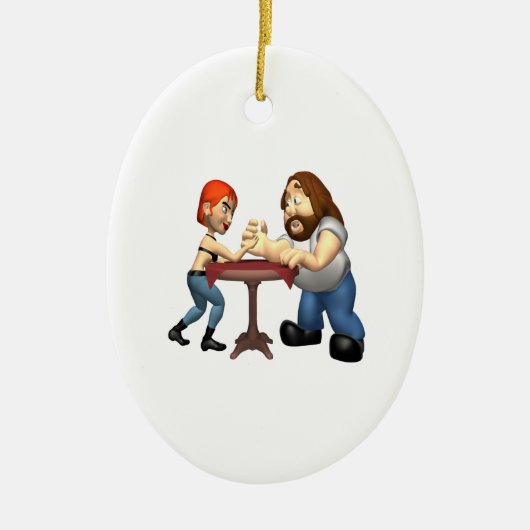 Arm-Wrestling Keramikornament (Vorne)